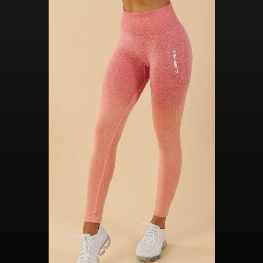 Gymshark Ombre Seamless Leggings Peach Coral, Size XS, like new